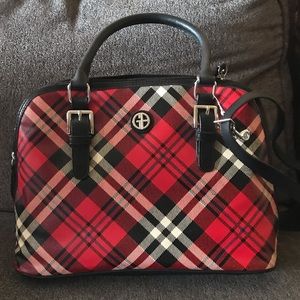 Giani Bernini Plaid Dome Satchel, Holiday Plaid *New w/Tags*
